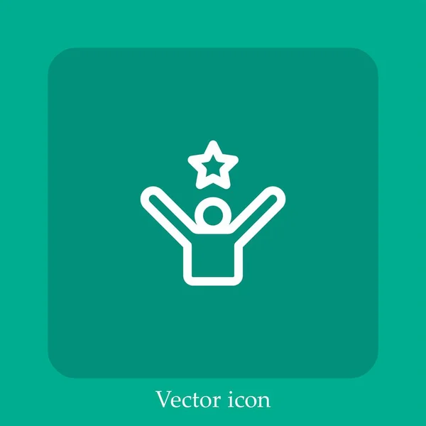 Mission Vector Icon Linear Icon Line Editable Stroke — Stock Vector