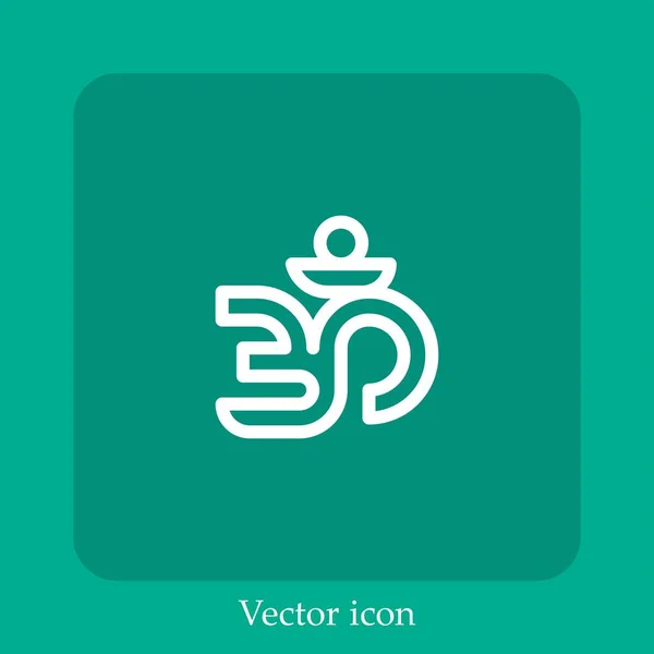 Ícone Vetorial Linear Icon Line Com Curso Editável — Vetor de Stock