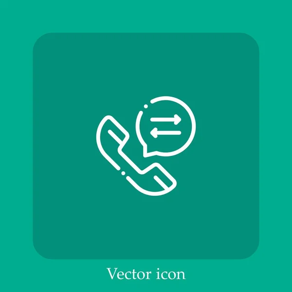 Telefonanruf Vektor Symbol Lineare Icon Line Mit Editierbarem Strich — Stockvektor