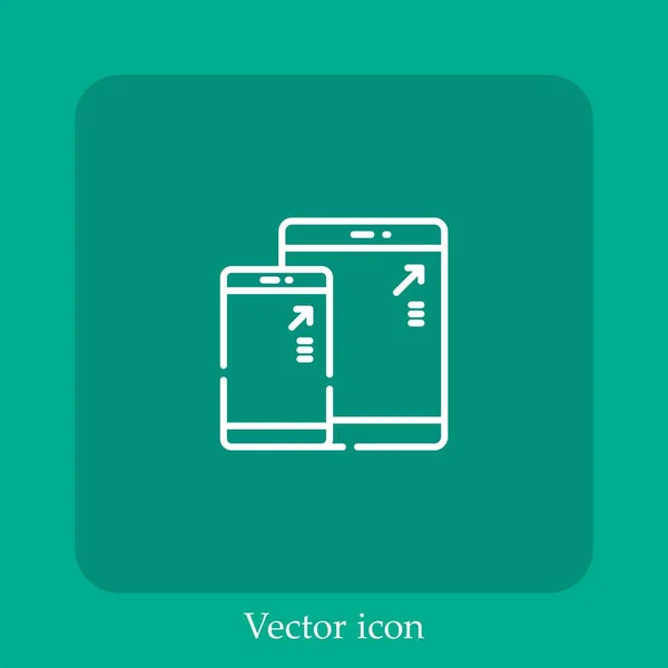 Icône Vectorielle Sensible Icône Linéaire Ligne Avec Course Modifiable — Image vectorielle