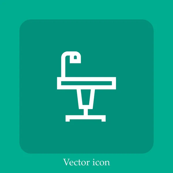 Icône Vectorielle Table Icône Linéaire Ligne Avec Trait Modifiable — Image vectorielle