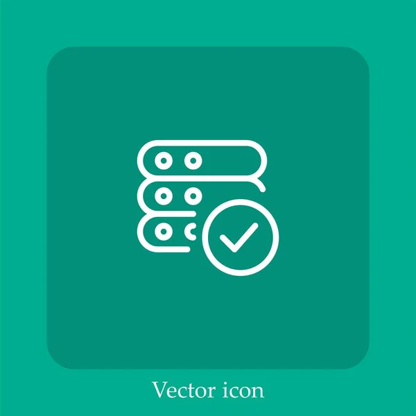 Icône Vectorielle Vérifiée Icône Linéaire Ligne Avec Trait Modifiable — Image vectorielle