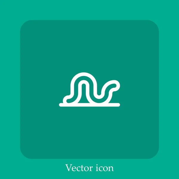 Gusano Icono Vector Icon Line Lineal Con Carrera Editable — Vector de stock