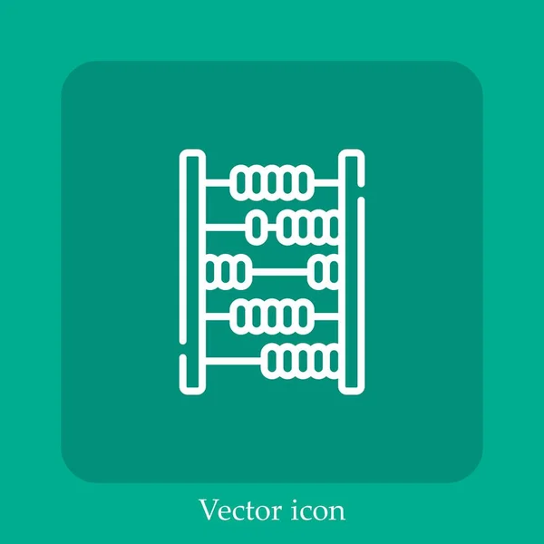 Icône Vectorielle Abaque Icône Linéaire Ligne Avec Trait Modifiable — Image vectorielle