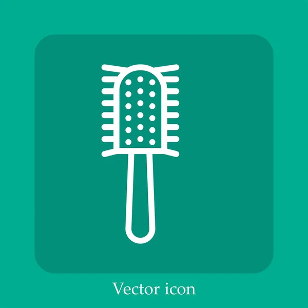 Cepillo Icono Vector Icon Line Lineal Con Carrera Editable — Archivo Imágenes Vectoriales