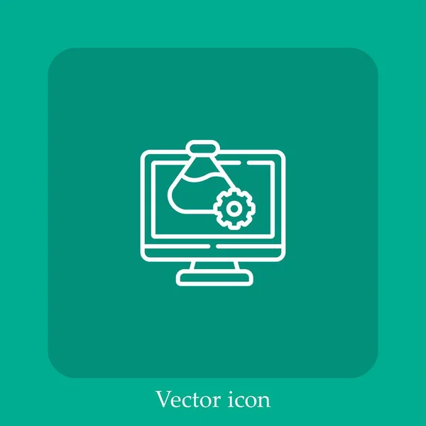 Ícone Vetor Química Linear Icon Line Com Curso Editável — Vetor de Stock