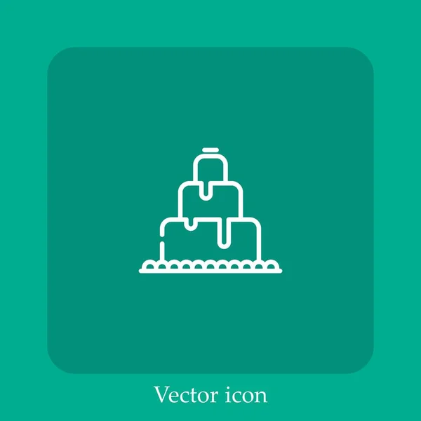 Иконка Вектора Шоколадного Фонтана Линейным Значком — стоковый вектор
