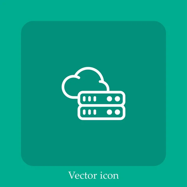 Icono Vector Nube Icon Line Lineal Con Carrera Editable — Vector de stock