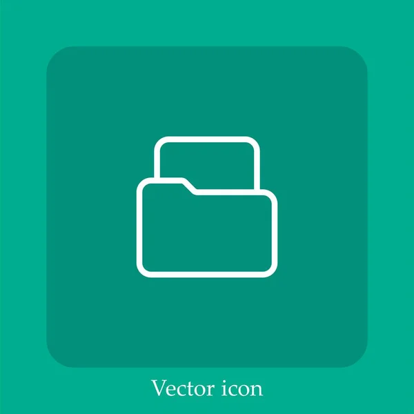 Ícone Vetor Arquivo Linear Icon Line Com Curso Editável — Vetor de Stock