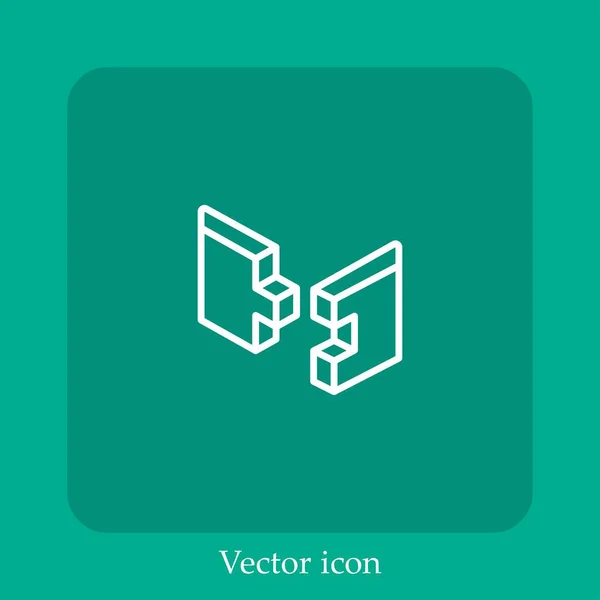Ícone Vetorial Conjunto Linear Icon Line Com Curso Editável —  Vetores de Stock