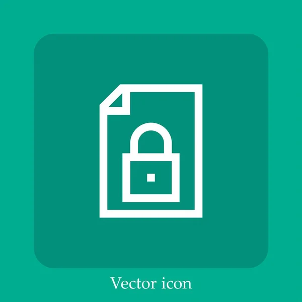 Locked Vector Icon Linear Icon Line Editable Stroke — Stock Vector