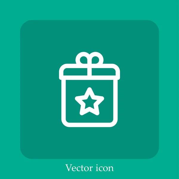 Premio Icono Vector Icon Line Lineal Con Carrera Editable — Vector de stock