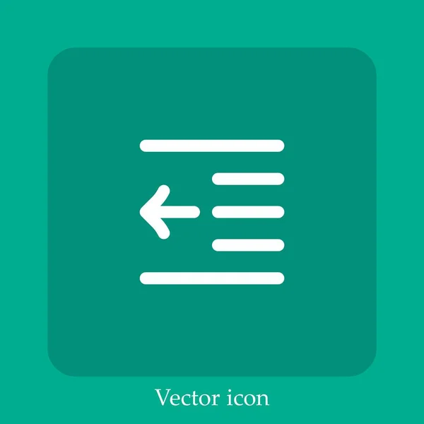 Rechter Einrückungsvektorsymbol Lineare Icon Line Mit Editierbarem Strich — Stockvektor