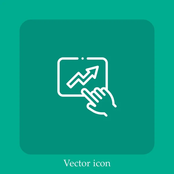 Icono Vector Táctil Icon Line Lineal Con Carrera Editable — Vector de stock