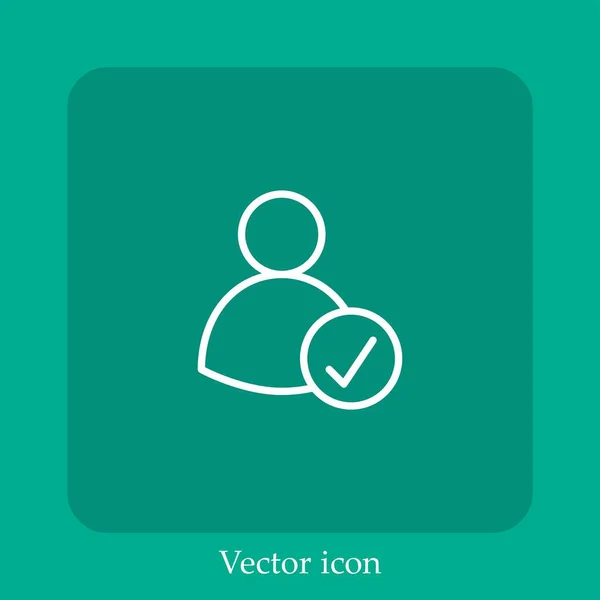 Usuario Icono Vectorial Icon Line Lineal Con Carrera Editable — Vector de stock