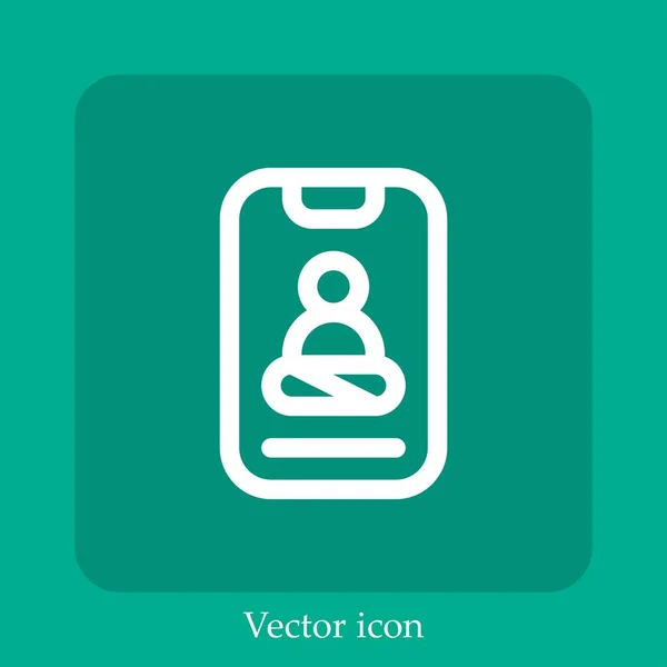 Icône Vectorielle Yoga Icône Linéaire Ligne Avec Course Modifiable — Image vectorielle