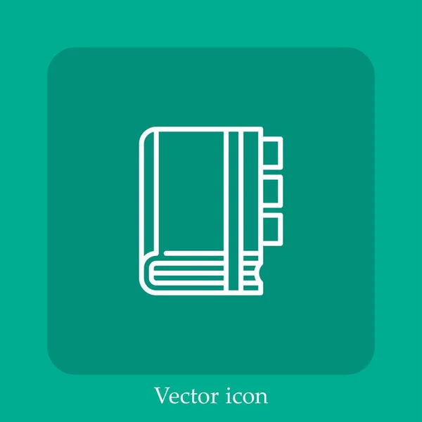 Adressbuch Vektor Symbol Linear Icon Line Mit Editierbarem Strich — Stockvektor