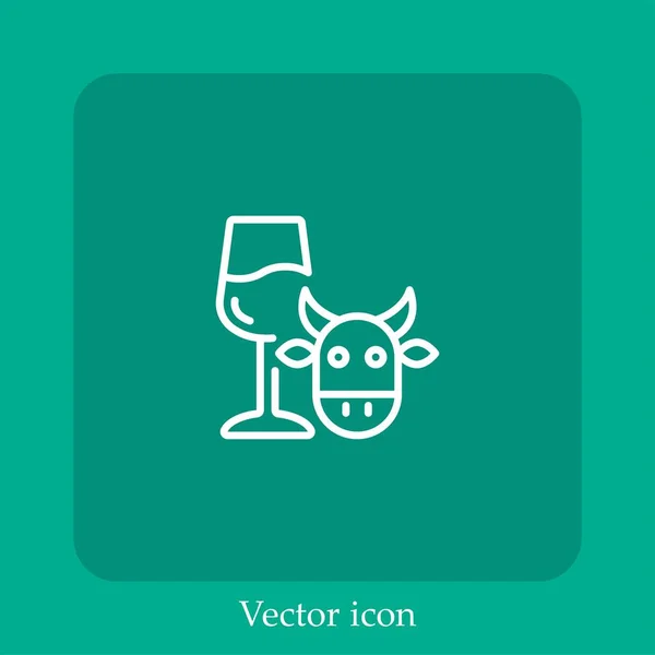Beefsteak Vektorsymbol Lineare Icon Line Mit Editierbarem Strich — Stockvektor