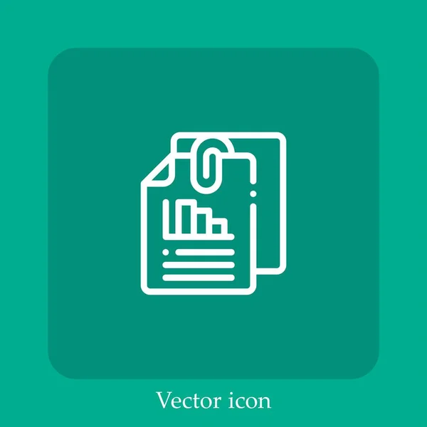 Attached Vector Icon Linear Icon Line Editable Stroke — Stock Vector