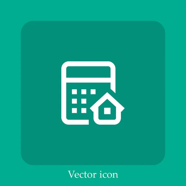 Calculer Icône Vectorielle Icône Linéaire Ligne Avec Course Modifiable — Image vectorielle