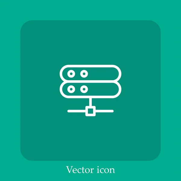 Icono Vector Conectado Icon Line Lineal Con Carrera Editable — Vector de stock