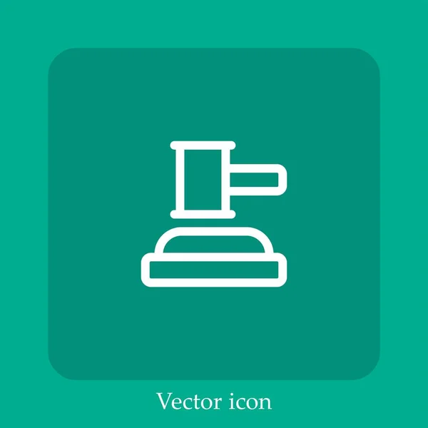 Juiz Ícone Vetorial Linear Icon Line Com Curso Editável — Vetor de Stock