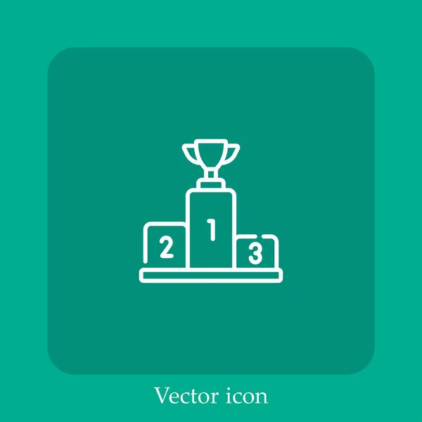 Podium Vector Icon Linear Icon Line Editable Stroke — Stock Vector