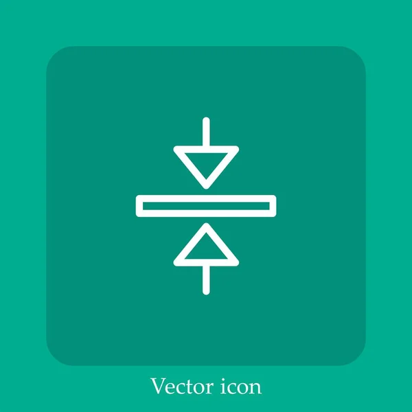 Icône Vectorielle Réflexion Icône Linéaire Ligne Avec Trait Modifiable — Image vectorielle
