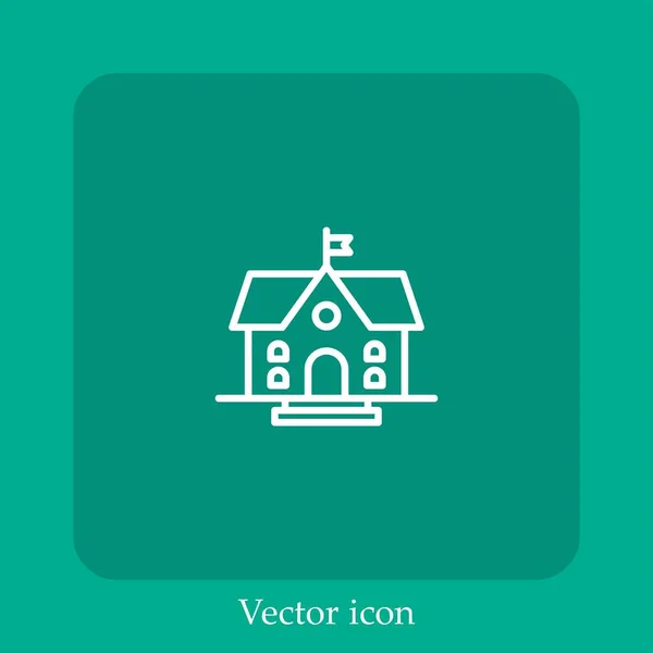 School Vector Icon Linear Icon Line Editable Stroke — Stock Vector