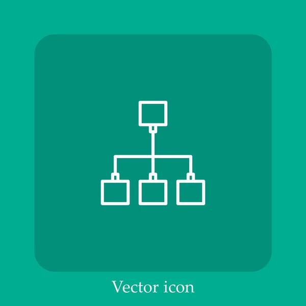 Ícone Vetorial Sitemap Linear Icon Line Com Curso Editável — Vetor de Stock