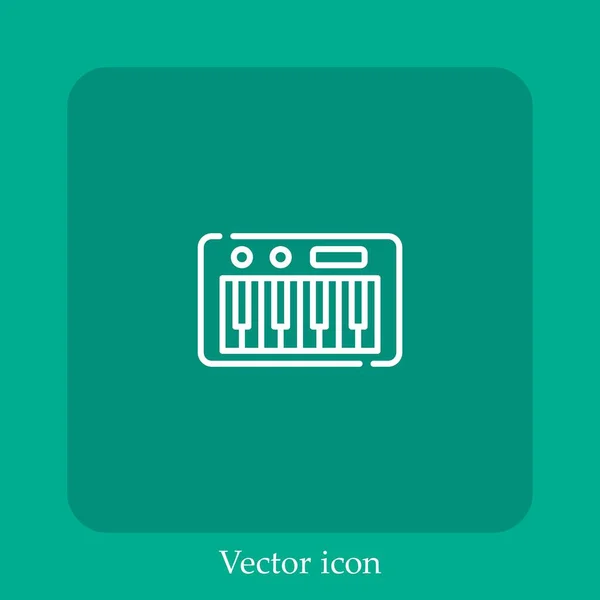 Ícone Vetorial Sintetizador Linear Icon Line Com Curso Editável — Vetor de Stock