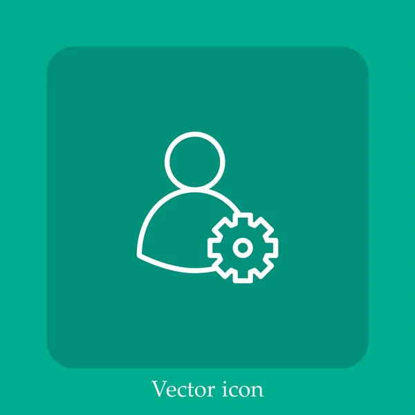 Icône Vectorielle Utilisateur Icône Linéaire Ligne Avec Trait Modifiable — Image vectorielle