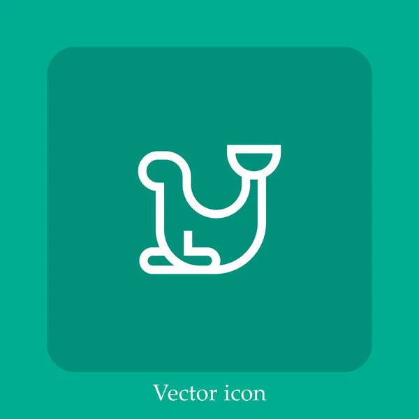 Icono Vector Morsa Icon Line Lineal Con Carrera Editable — Vector de stock