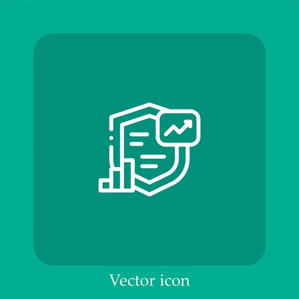 Icono Del Vector Gráfico Barras Icon Line Lineal Con Carrera — Vector de stock