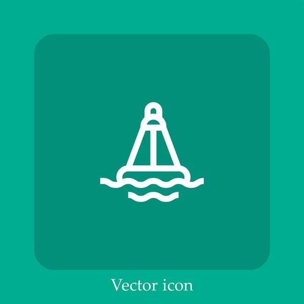 Buoy Vector Icon Linear Icon Line Editable Stroke — Stock Vector