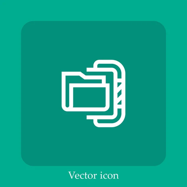 Comprimeer Vector Pictogram Lineair Icon Line Met Bewerkbare Slag — Stockvector