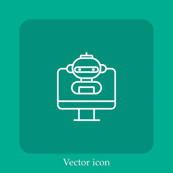 Ícone Vetor Computador Linear Icon Line Com Curso Editável —  Vetores de Stock