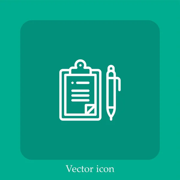 Zustimmung Vektor Symbol Lineare Icon Line Mit Editierbarem Strich — Stockvektor