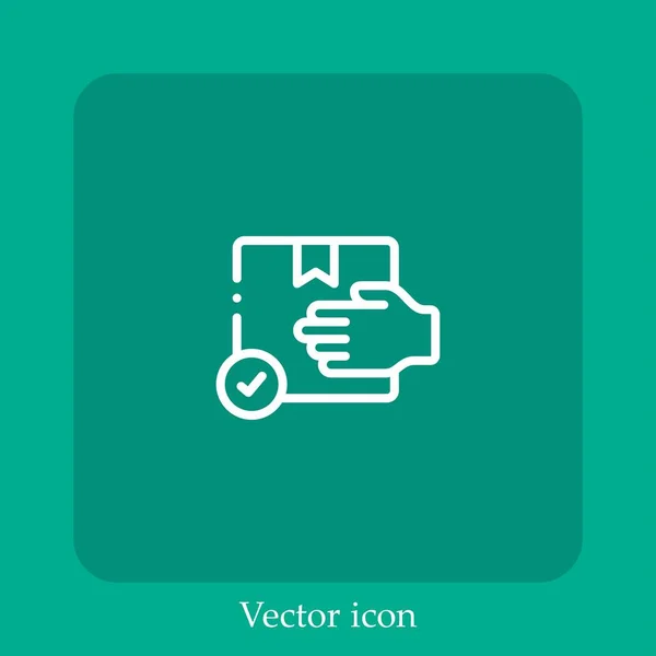 Lieferbox Vektor Symbol Lineare Icon Line Mit Editierbarem Strich — Stockvektor