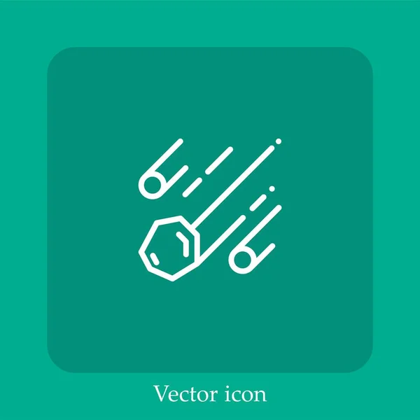 Meteoriet Vector Pictogram Lineair Icon Line Met Bewerkbare Slag — Stockvector