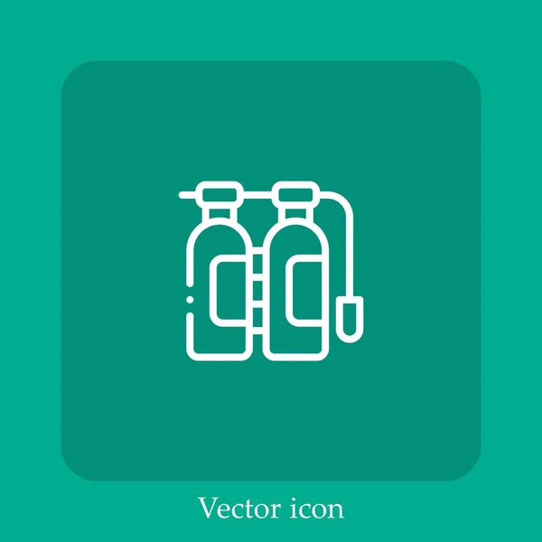 Sauerstoffröhren Vektor Symbol Lineares Icon Line Mit Editierbarem Strich — Stockvektor