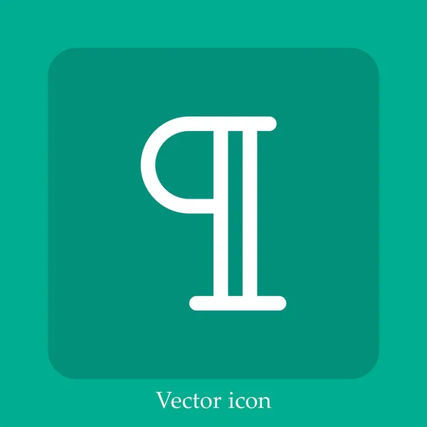 Parágrafo Ícone Vetorial Linear Icon Line Com Curso Editável — Vetor de Stock