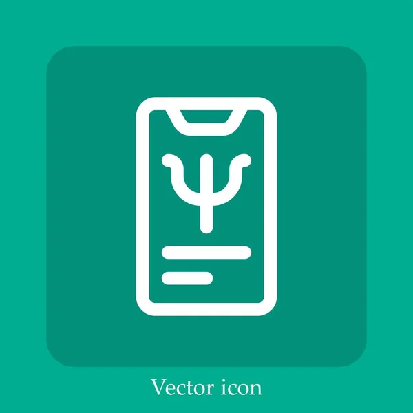 Ícone Vetor Psicólogo Linear Icon Line Com Curso Editável — Vetor de Stock