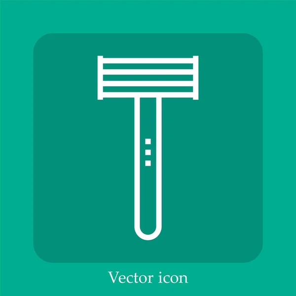 Borotva Vektor Ikon Lineáris Ikon Vonal Szerkeszthető Stroke — Stock Vector