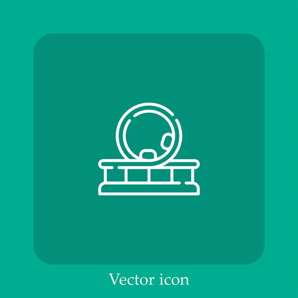 Rollercoaster Vector Icon Linear Icon Line Editable Stroke — Stock Vector