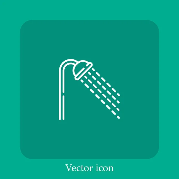 Duschkopf Vektorsymbol Linear Icon Line Mit Editierbarem Strich — Stockvektor