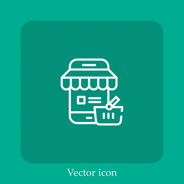 Ícone Vetor Smartphone Linear Icon Line Com Curso Editável — Vetor de Stock
