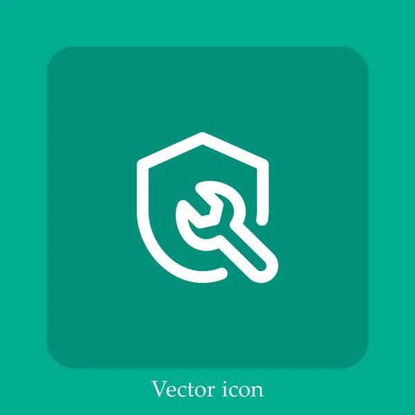 Icône Vectorielle Support Icône Linéaire Ligne Avec Course Modifiable — Image vectorielle