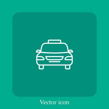 Taksi vektörü simgesi doğrusal simgesi. Düzenlenebilir vuruş ile satır