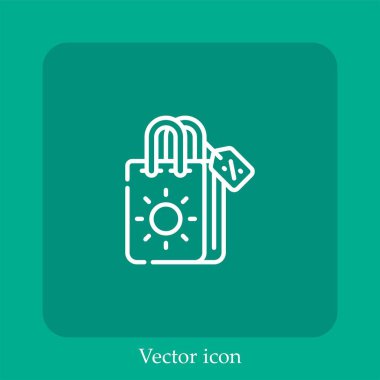 Shopping bag vector icon linear icon.Line with Editable stroke vector